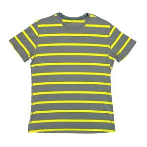 Men's Lululemon Casual Shirt - Gray/Neon Yellow Stripe - Large